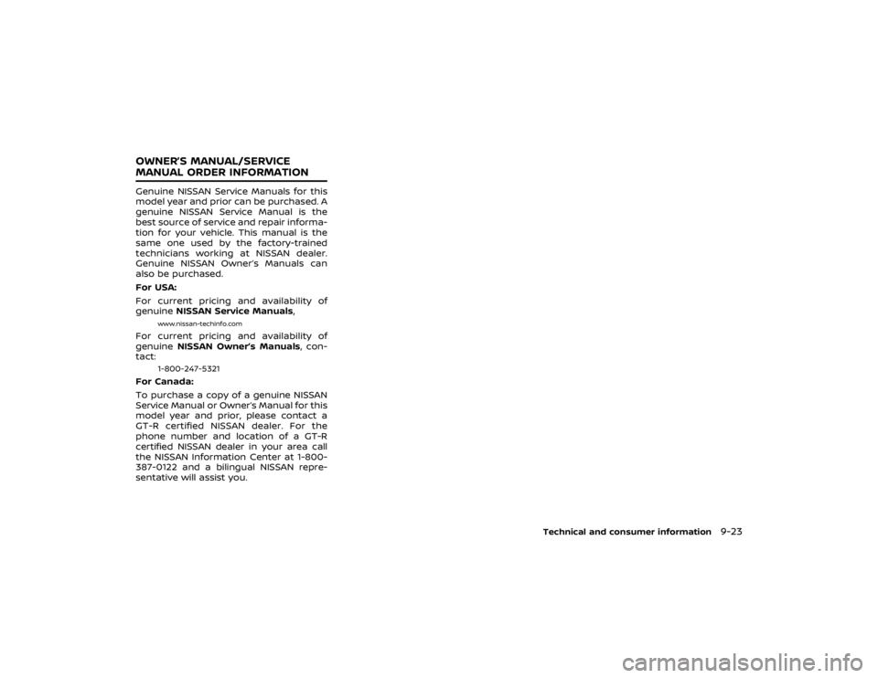 NISSAN GT-R 2018  Owners Manual 