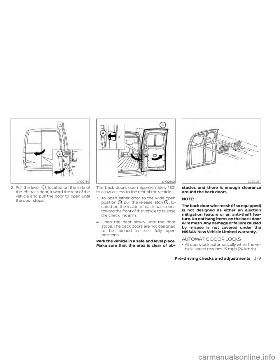 NISSAN NV200 2021 Owners Manual LPD2139LPD2140LCE2281 NISSAN NV200 2021 Owners Manual LPD2139LPD2140LCE2281
