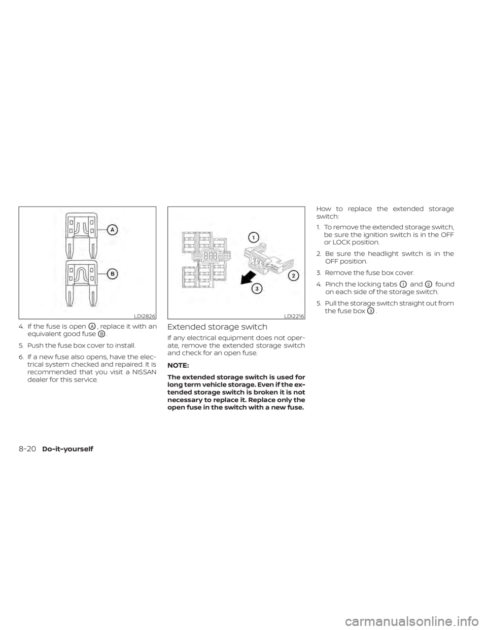 NISSAN NV200 2021  Owners Manual LDI2826LDI2216
8-20Do-it-yourself 