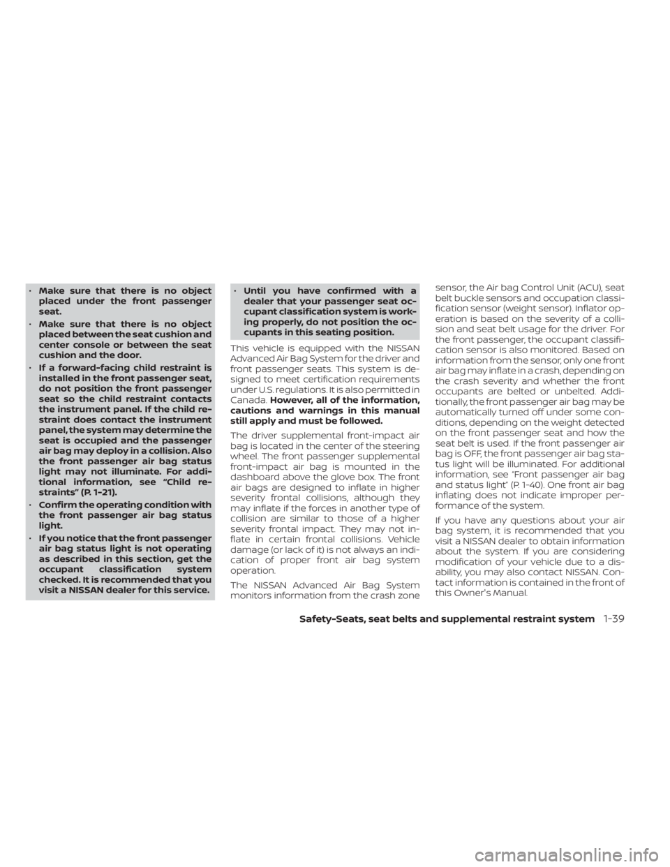 dashboard NISSAN NV200 2021 Owners Manual (300 Pages)