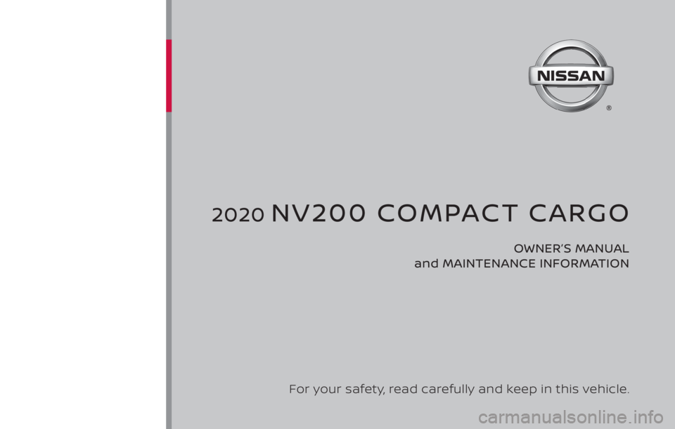 NISSAN NV200 2020  Owners Manual 