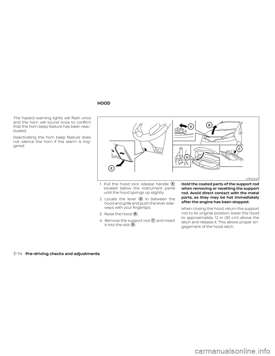 NISSAN NV200 2019  Owners Manual LPD2247
HOOD 