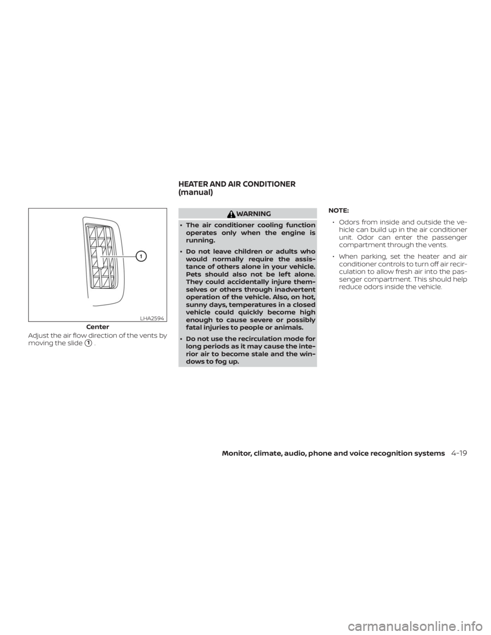 NISSAN NV200 2019  Owners Manual 