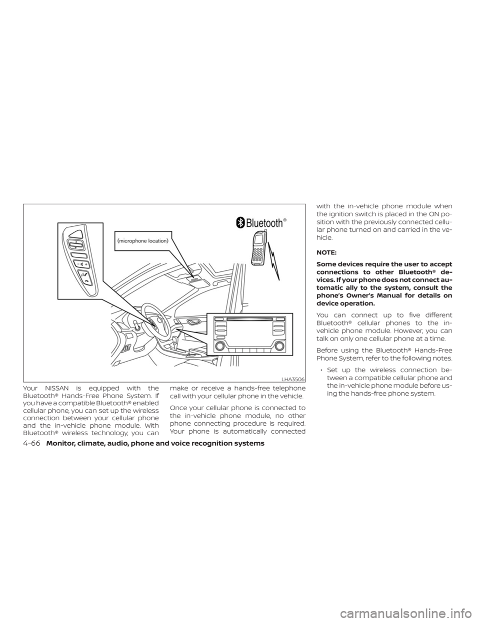 NISSAN NV200 2019  Owners Manual LHA3506
4-66Monitor, climate, audio, phone and voice recognition systems 
