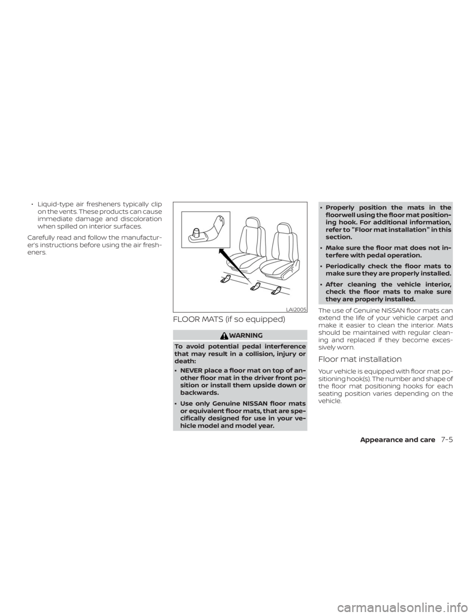 NISSAN NV200 2019  Owners Manual LAI2005 