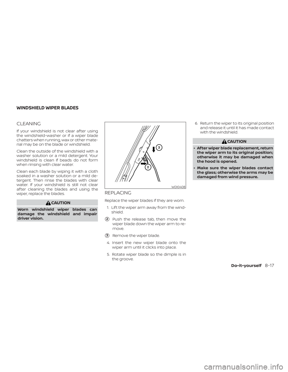 NISSAN NV200 2019  Owners Manual Do-it-yourself8-17 