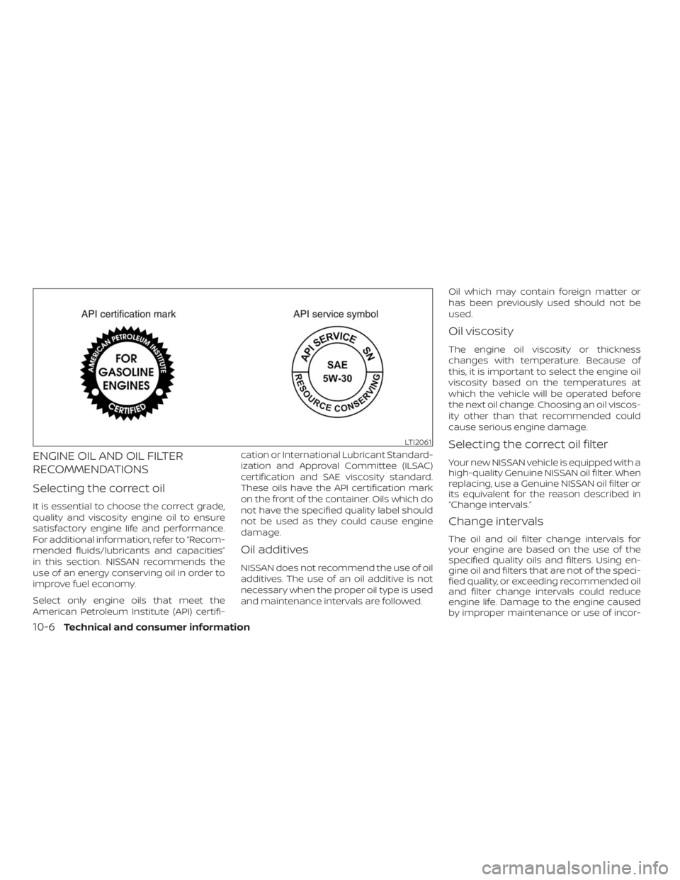 NISSAN NV200 2019 Owners Manual LTI2061
10-6Technical and consumer information NISSAN NV200 2019 Owners Manual LTI2061
10-6Technical and consumer information