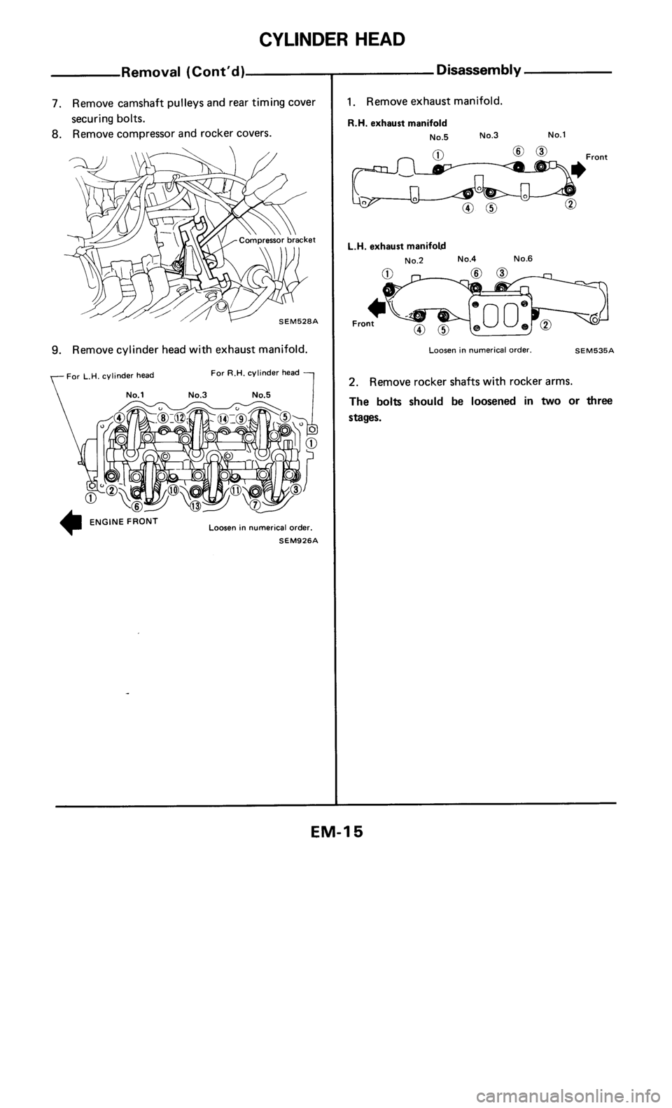 NISSAN 300ZX 1984 Z31 Engine Mechanical User Guide 