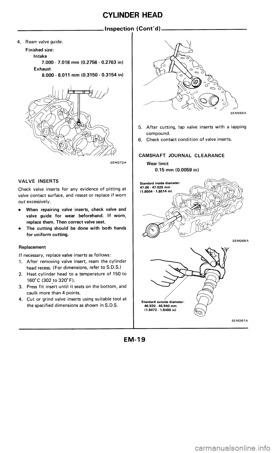 NISSAN 300ZX 1984 Z31 Engine Mechanical User Guide 