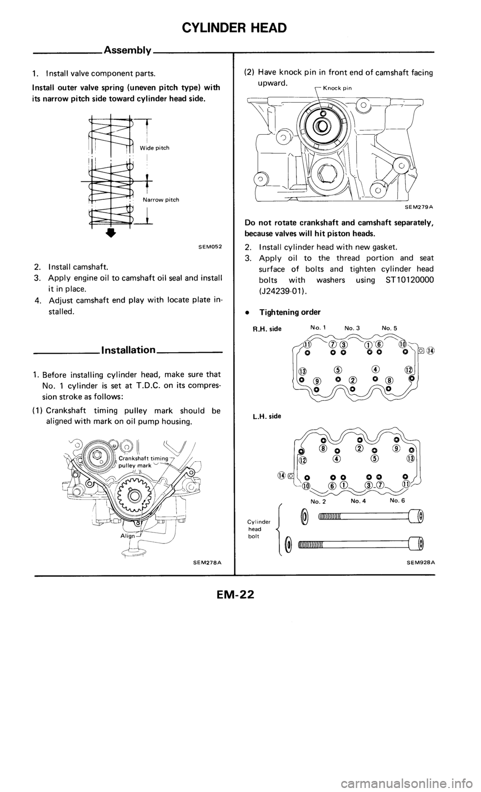 NISSAN 300ZX 1984 Z31 Engine Mechanical Owners Manual 