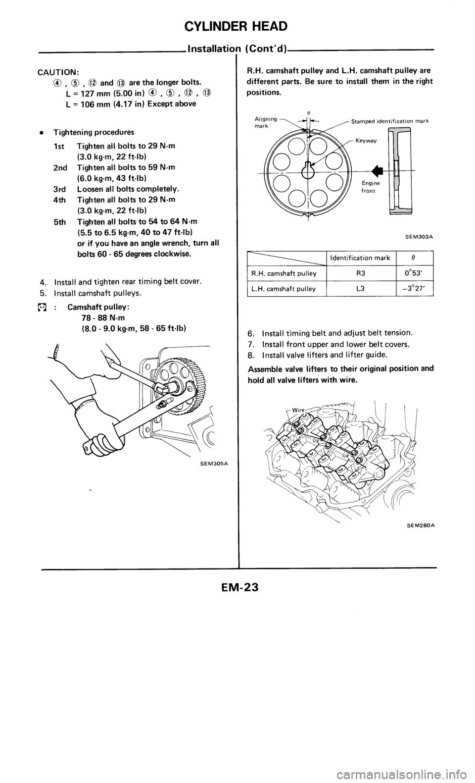 NISSAN 300ZX 1984 Z31 Engine Mechanical Owners Manual 