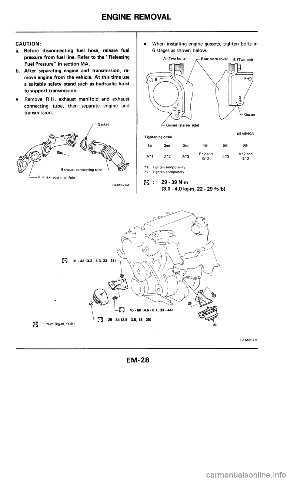 NISSAN 300ZX 1984 Z31 Engine Mechanical Owners Manual 