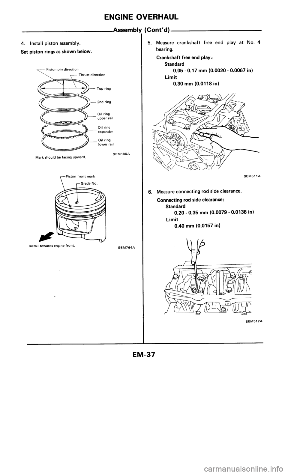 NISSAN 300ZX 1984 Z31 Engine Mechanical Owners Guide 