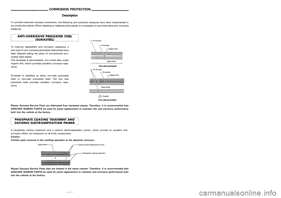 NISSAN ALMERA N15 1995 Service Manual Description REPLACEMENT
OPERATIONS
Outer Sill
Sedan
5-door hatchback
FR
_4A
.cm
(OIerlap cutting)
_4
117
Unit:mm
119
112A 111A
114 111
114
M. I.G plug weld MIG seam weld/
(For 3panels plu NISSAN ALMERA N15 1995 Service Manual Description REPLACEMENT
OPERATIONS
Outer Sill
Sedan
5-door hatchback
FR
_4A
.cm
(OIerlap cutting)
_4
117
Unit:mm
119
112A 111A
114 111
114
M. I.G plug weld MIG seam weld/
(For 3panels plu