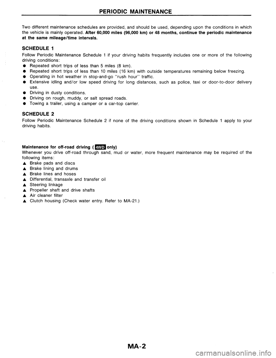 NISSAN AXXESS 1990 Service Owners Manual NISSAN AXXESS 1990 Service Owners Manual