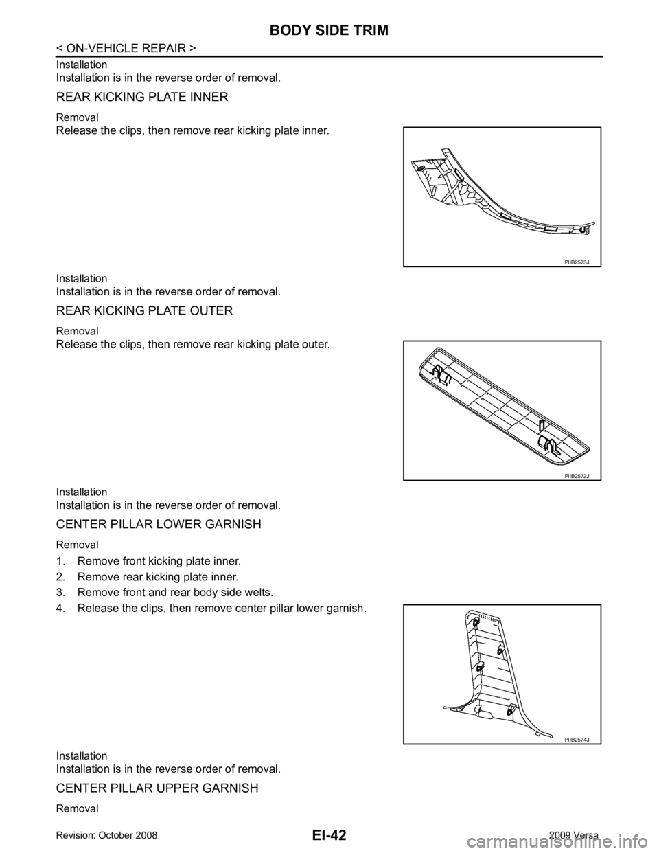 NISSAN LATIO 2009  Service Repair Manual PIIB2572J
PIIB2574J 