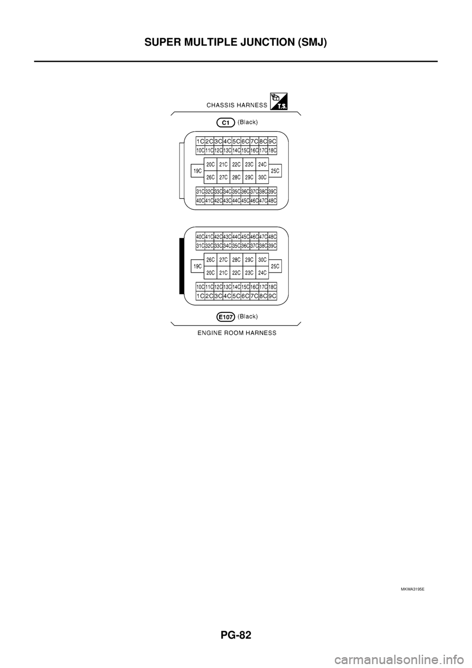 NISSAN NAVARA 2005  Repair Workshop Manual PG-82
SUPER MULTIPLE JUNCTION (SMJ)
MKWA3195E 