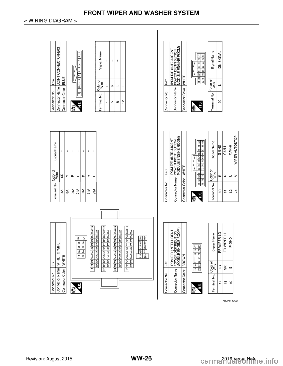 NISSAN NOTE 2016 Service Repair Manual WW-26
< WIRING DIAGRAM >
FRONT WIPER AND WASHER SYSTEM
ABLIA8113GB
Revision: August 20152016 Versa Note
cardiagn.com NISSAN NOTE 2016 Service Repair Manual WW-26
< WIRING DIAGRAM >
FRONT WIPER AND WASHER SYSTEM
ABLIA8113GB
Revision: August 20152016 Versa Note
cardiagn.com