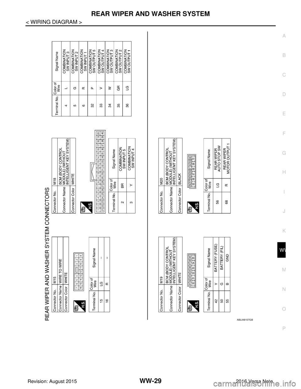 NISSAN NOTE 2016 Service Repair Manual REAR WIPER AND WASHER SYSTEMWW-29
< WIRING DIAGRAM >
C
DE
F
G H
I
J
K
M A
B
WW
N
O P
ABLIA8107GB
Revision: August 2015 2016 Versa Note
cardiagn.com NISSAN NOTE 2016 Service Repair Manual REAR WIPER AND WASHER SYSTEMWW-29
< WIRING DIAGRAM >
C
DE
F
G H
I
J
K
M A
B
WW
N
O P
ABLIA8107GB
Revision: August 2015 2016 Versa Note
cardiagn.com