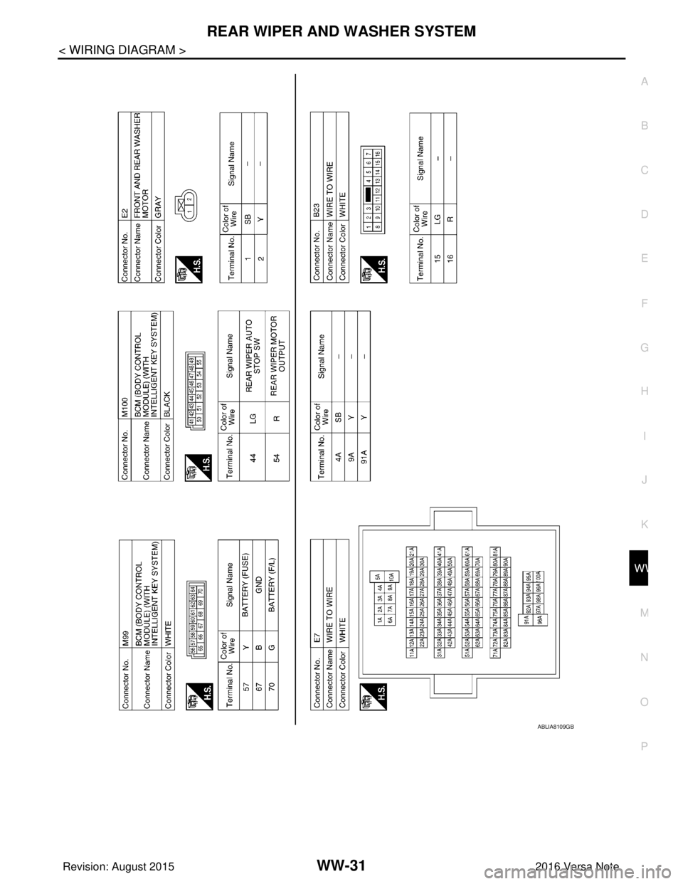 NISSAN NOTE 2016 Service Repair Manual REAR WIPER AND WASHER SYSTEMWW-31
< WIRING DIAGRAM >
C
DE
F
G H
I
J
K
M A
B
WW
N
O P
ABLIA8109GB
Revision: August 2015 2016 Versa Note
cardiagn.com NISSAN NOTE 2016 Service Repair Manual REAR WIPER AND WASHER SYSTEMWW-31
< WIRING DIAGRAM >
C
DE
F
G H
I
J
K
M A
B
WW
N
O P
ABLIA8109GB
Revision: August 2015 2016 Versa Note
cardiagn.com