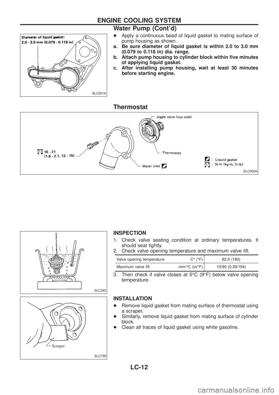NISSAN PATROL 2006  Service Manual +Apply a continuous bead of liquid gasket to mating surface of
pump housing as shown.
a. Be sure diameter of liquid gasket is within 2.0 to 3.0 mm
(0.079 to 0.118 in) dia. range.
b. Attach pump housin