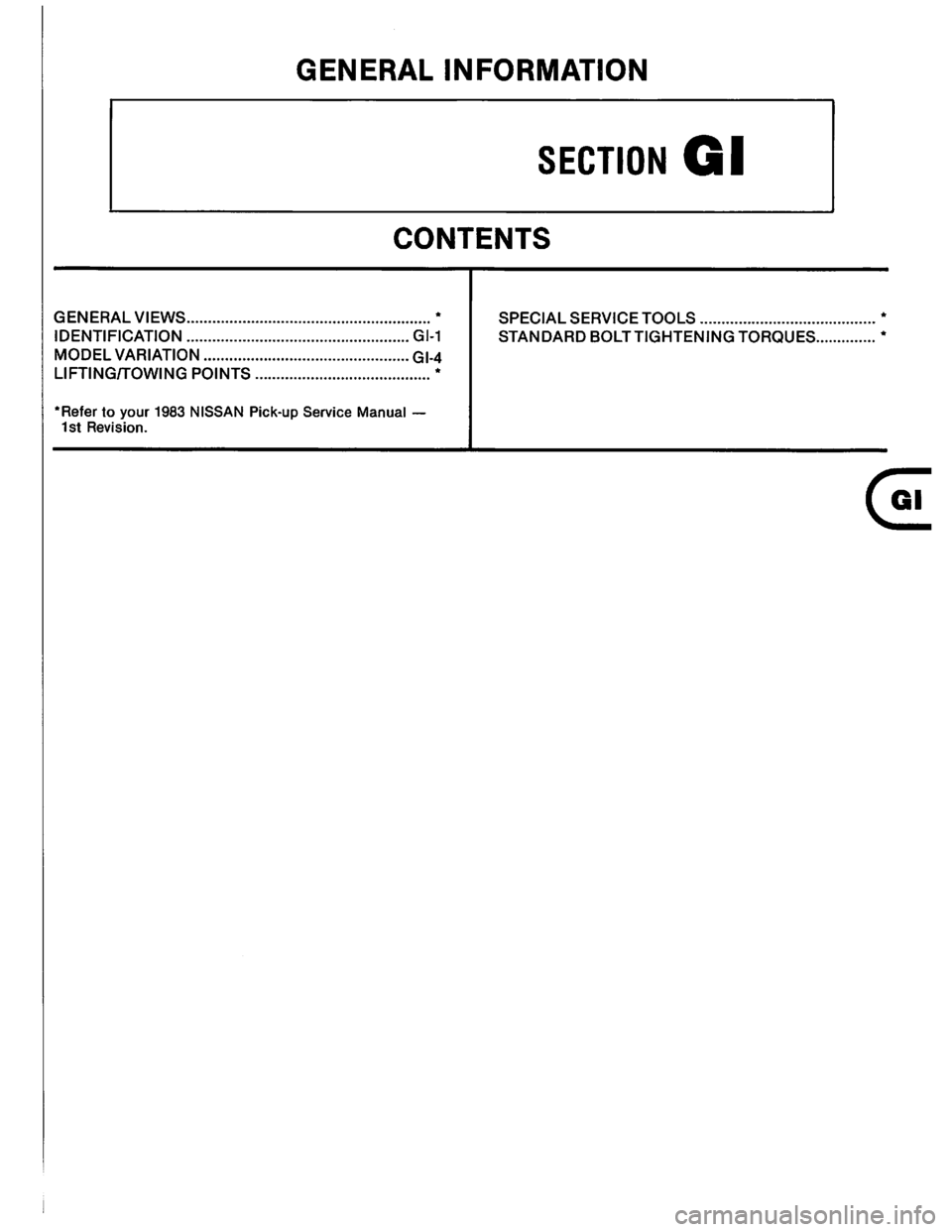 NISSAN PICK-UP 1983  Service Repair Manual Downloaded from www.Manualslib.com manuals search engine   