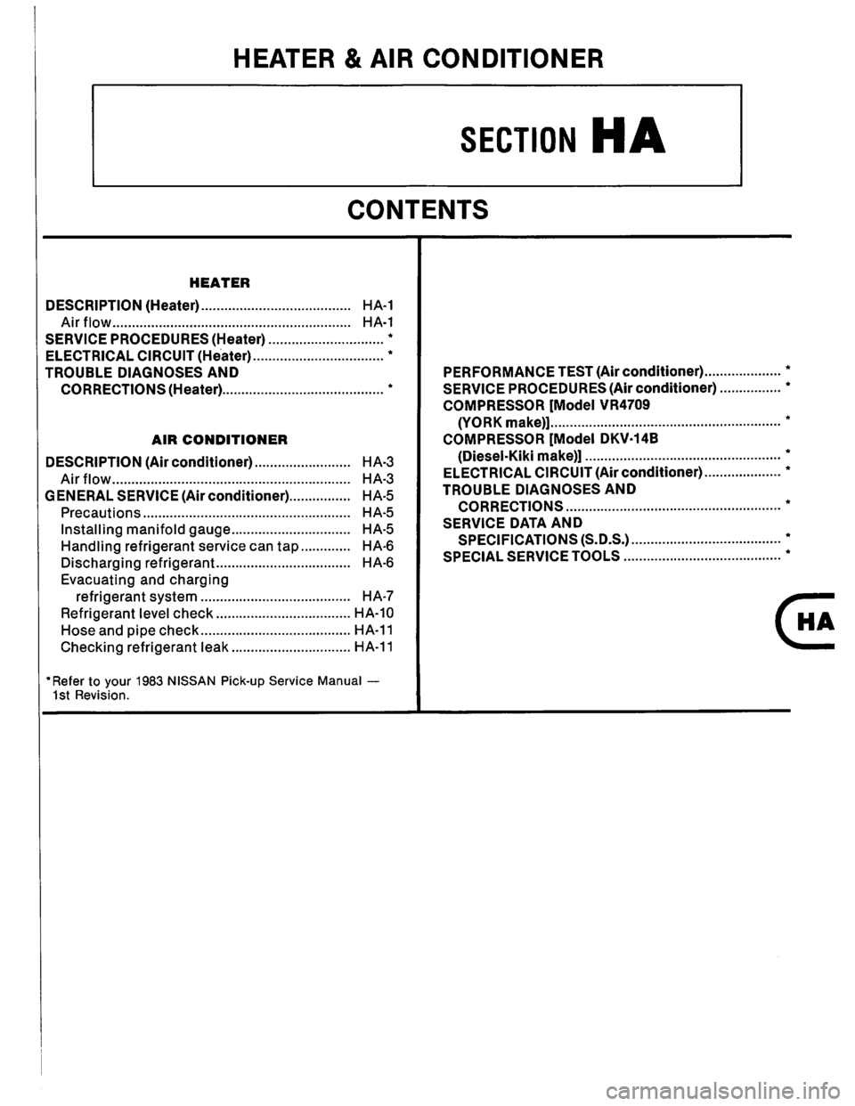 NISSAN PICK-UP 1983 Service Owners Manual Downloaded from www.Manualslib.com manuals search engine NISSAN PICK-UP 1983 Service Owners Manual Downloaded from www.Manualslib.com manuals search engine