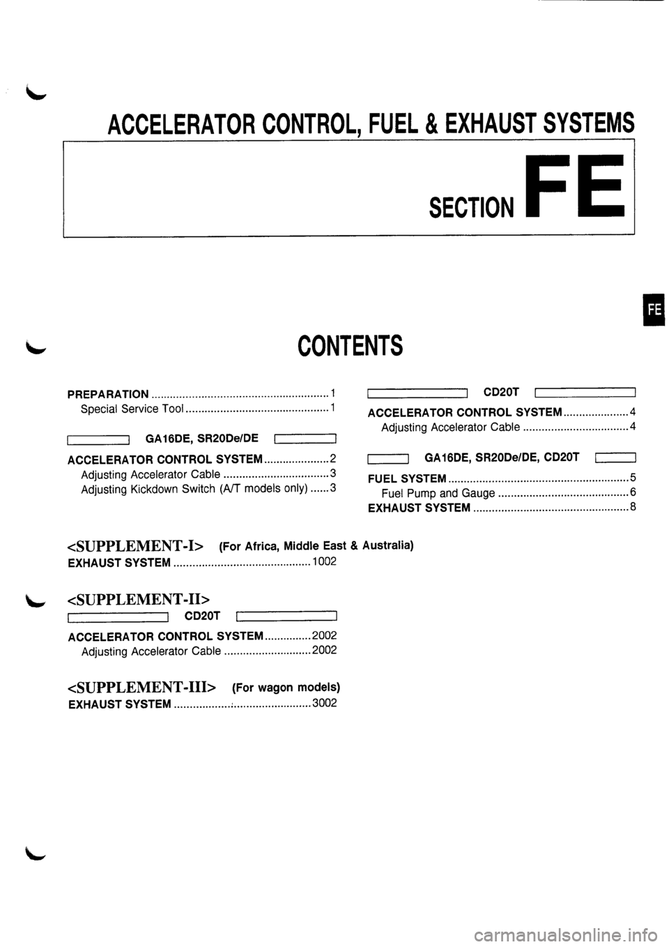 NISSAN PRIMERA 1998  Service Repair Manual 