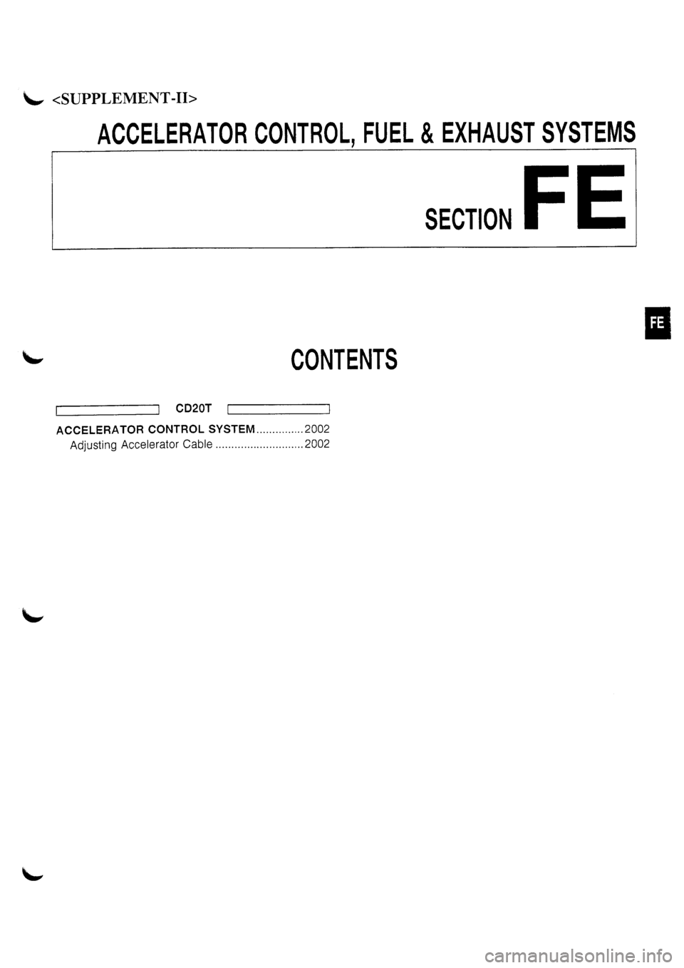NISSAN PRIMERA 1998  Service Repair Manual 