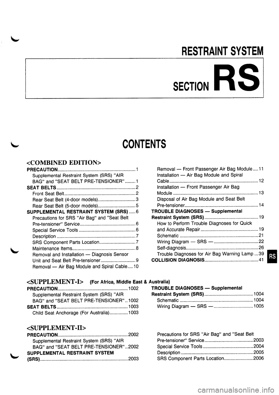 NISSAN PRIMERA 1998 Service Repair Manual NISSAN PRIMERA 1998 Service Repair Manual