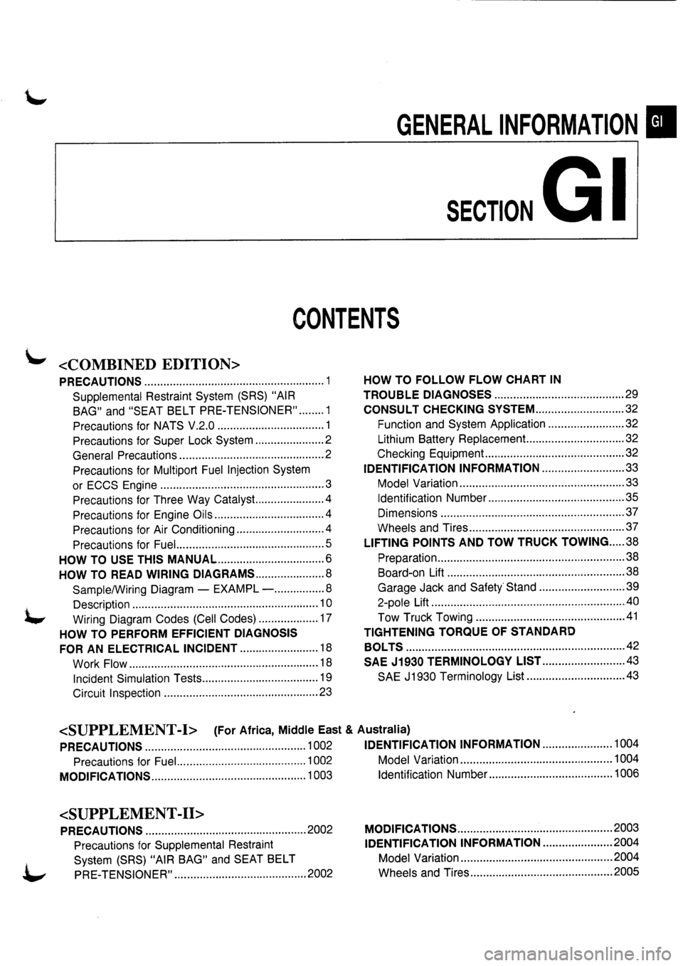 NISSAN PRIMERA 1998 Service Repair Manual NISSAN PRIMERA 1998 Service Repair Manual