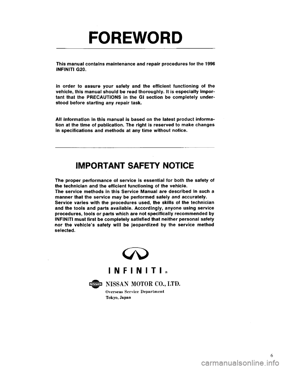 NISSAN PRIMERA 1996 Service Repair Manual 6 NISSAN PRIMERA 1996 Service Repair Manual 6