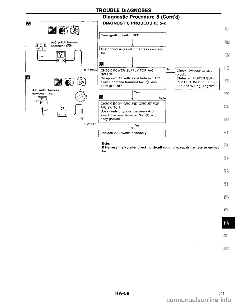NISSAN PRIMERA 1996  Service Repair Manual 952 