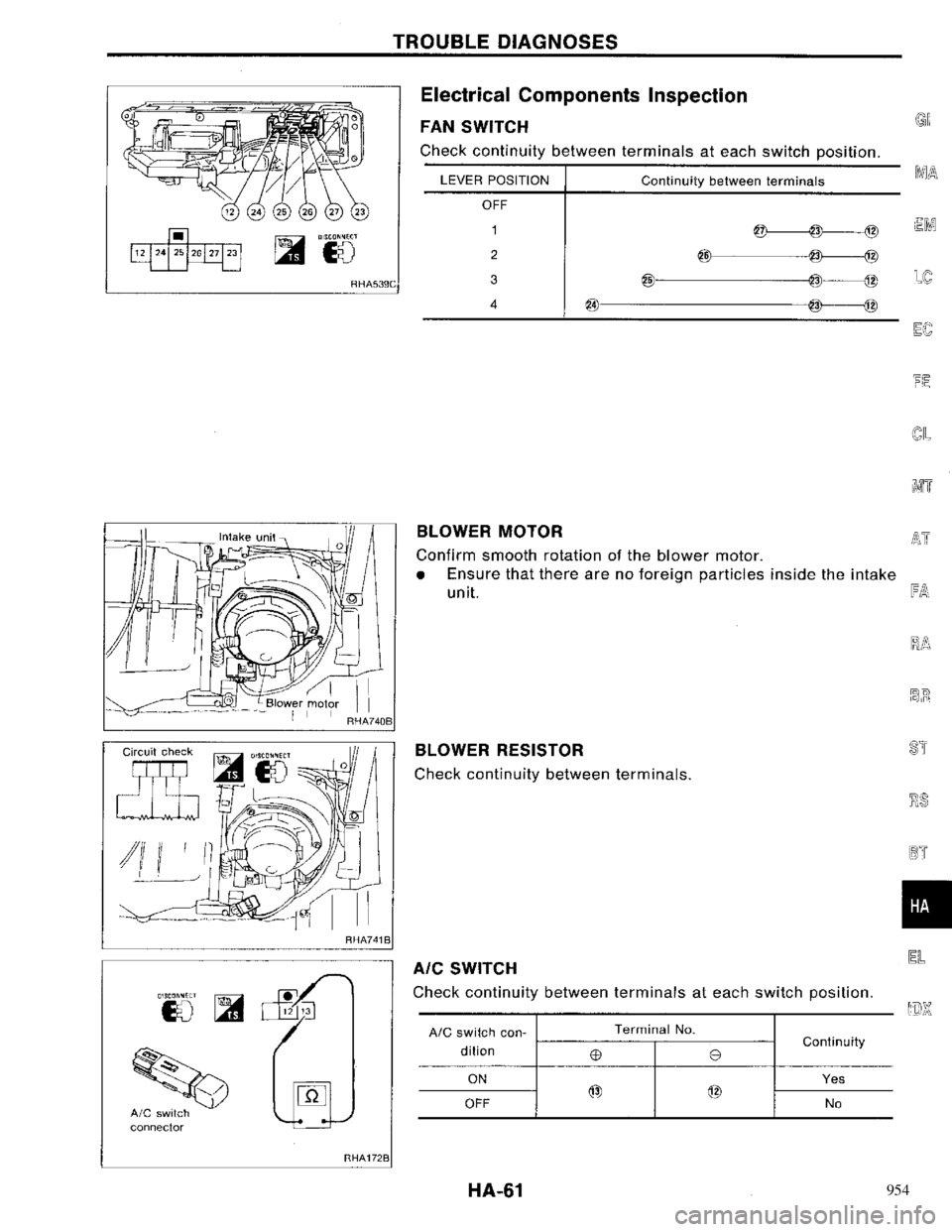 NISSAN PRIMERA 1996  Service Repair Manual 954 