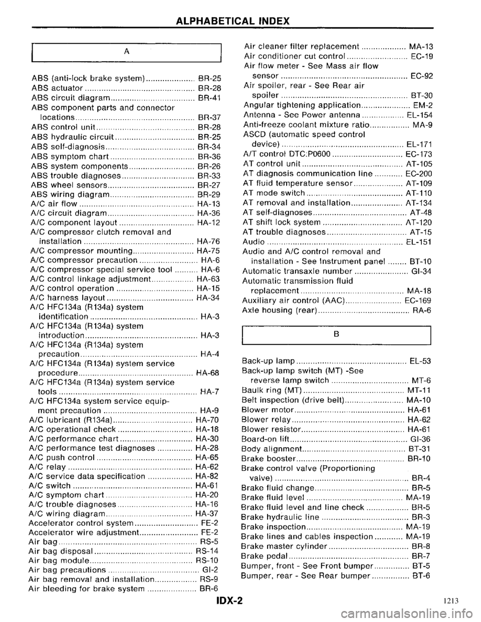 NISSAN PRIMERA 1996 Service Repair Manual 1213 NISSAN PRIMERA 1996 Service Repair Manual 1213