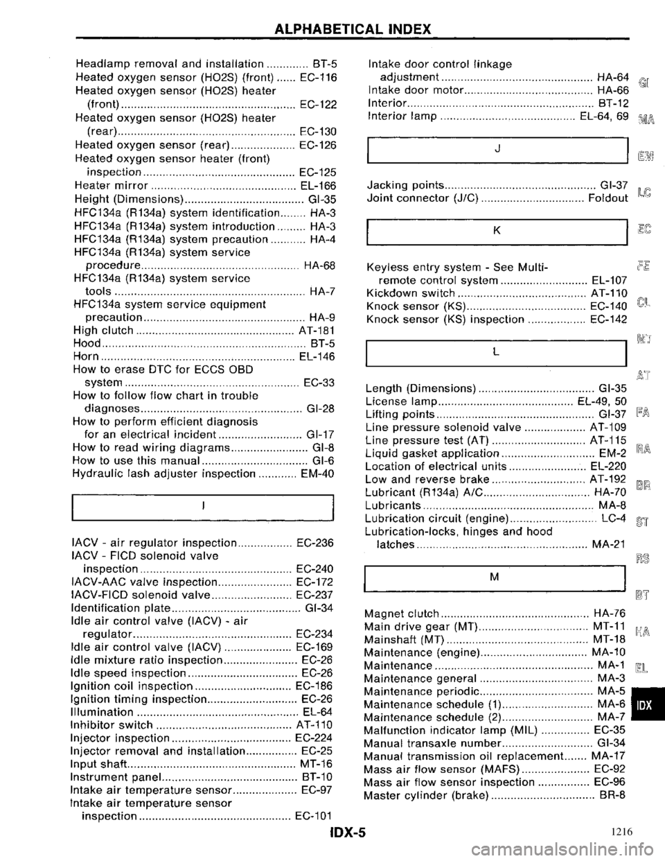 NISSAN PRIMERA 1996 Service Repair Manual 1216 NISSAN PRIMERA 1996 Service Repair Manual 1216