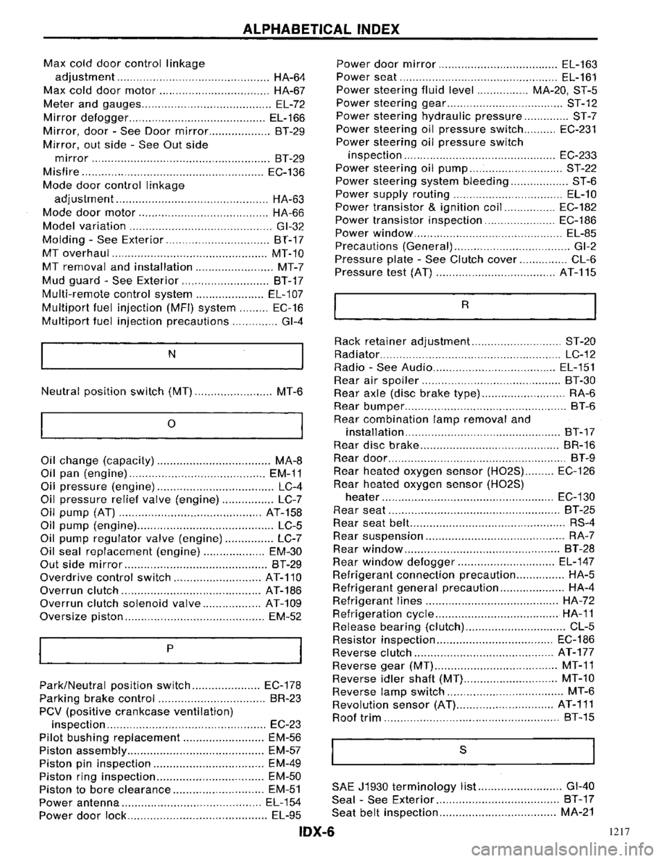 NISSAN PRIMERA 1996 Service Repair Manual 1217 NISSAN PRIMERA 1996 Service Repair Manual 1217