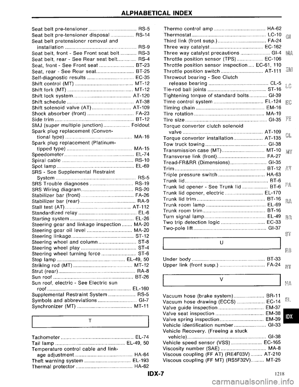 NISSAN PRIMERA 1996 Service Repair Manual 1218 NISSAN PRIMERA 1996 Service Repair Manual 1218