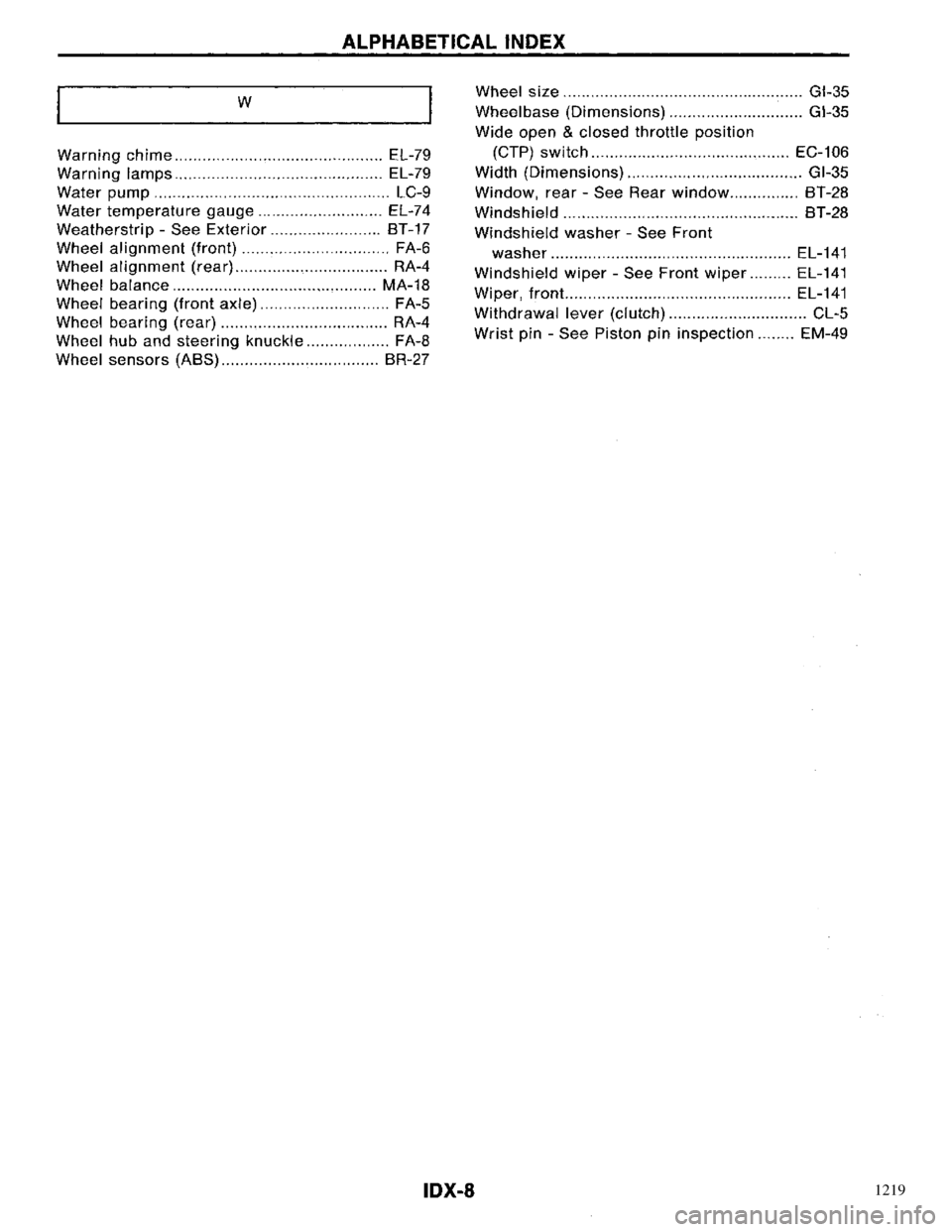 NISSAN PRIMERA 1996 Service Repair Manual 1219 NISSAN PRIMERA 1996 Service Repair Manual 1219