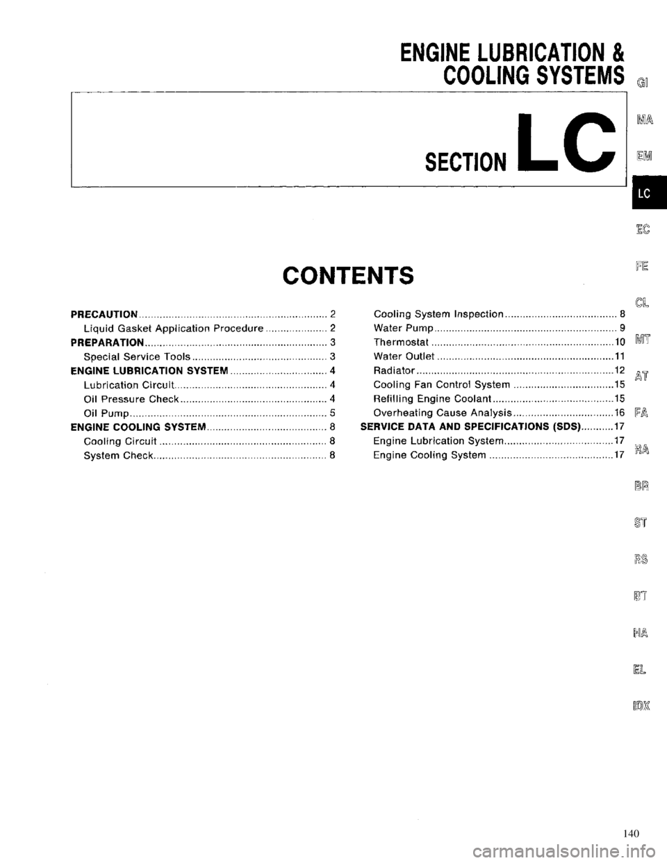 NISSAN PRIMERA 1996 Service Repair Manual 140 NISSAN PRIMERA 1996 Service Repair Manual 140