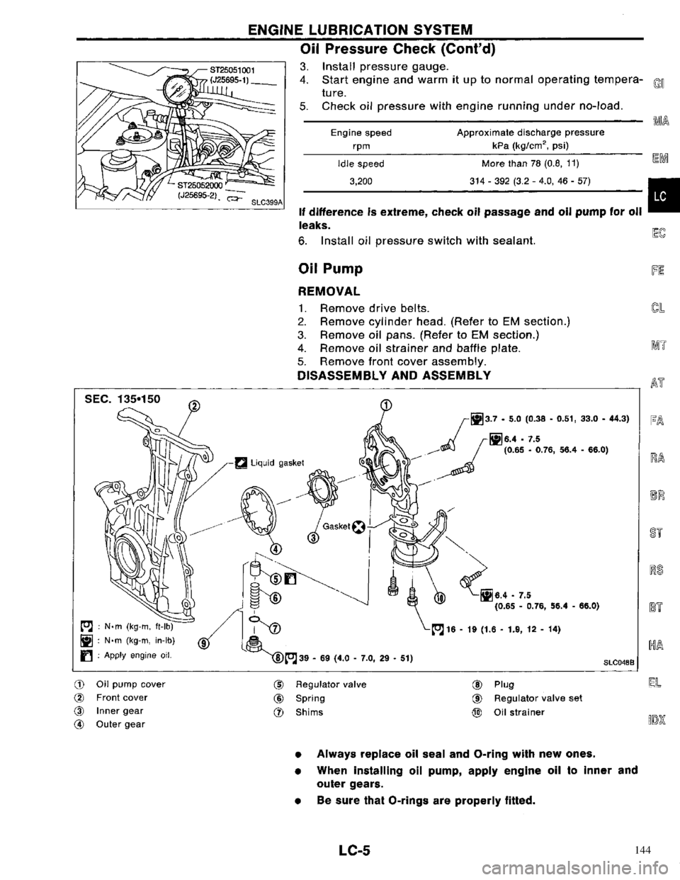 NISSAN PRIMERA 1996 Service Repair Manual 144 NISSAN PRIMERA 1996 Service Repair Manual 144