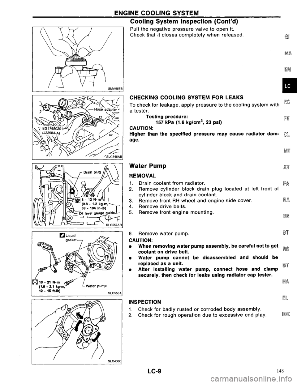 NISSAN PRIMERA 1996 Service Repair Manual 148 NISSAN PRIMERA 1996 Service Repair Manual 148