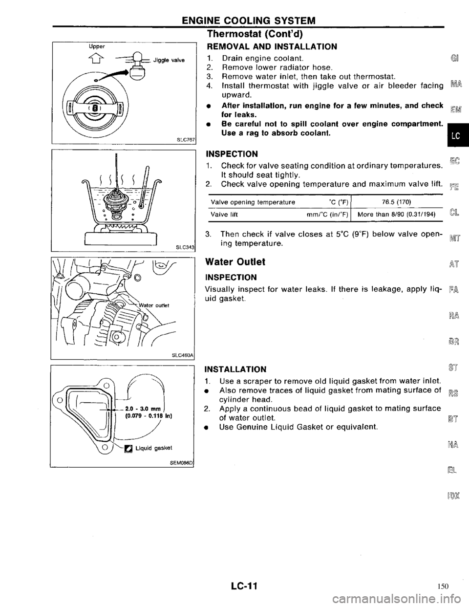 NISSAN PRIMERA 1996 Service Repair Manual 150 NISSAN PRIMERA 1996 Service Repair Manual 150