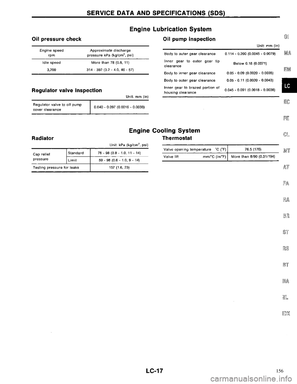NISSAN PRIMERA 1996  Service Repair Manual 156 
