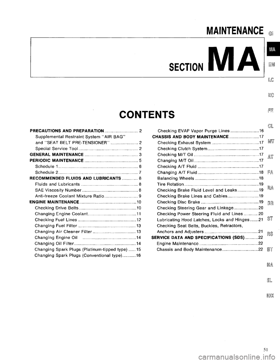 NISSAN PRIMERA 1996  Service Repair Manual 51 