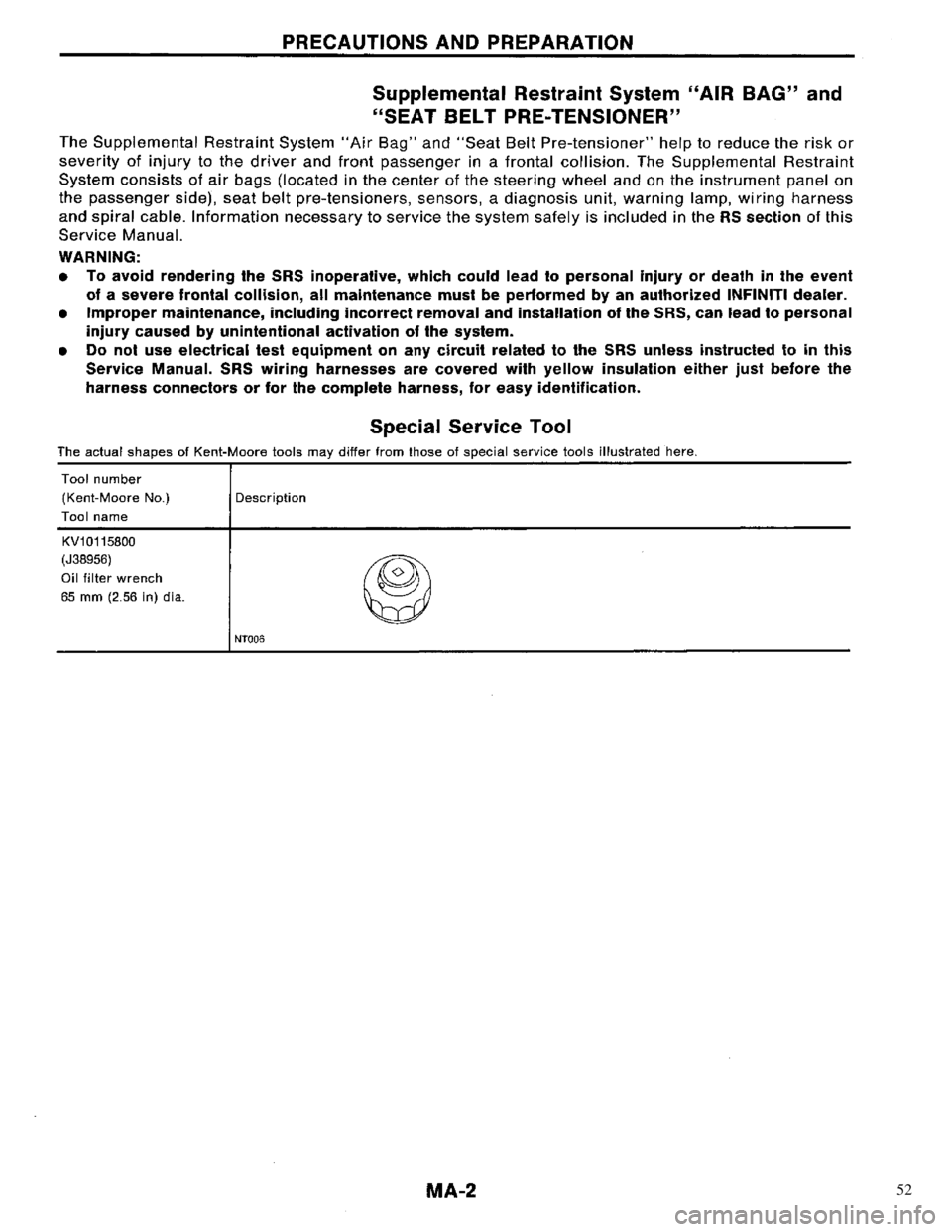NISSAN PRIMERA 1996  Service Repair Manual 52 