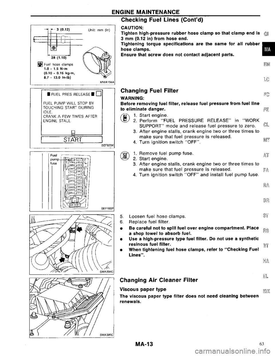 NISSAN PRIMERA 1996  Service Repair Manual 63 