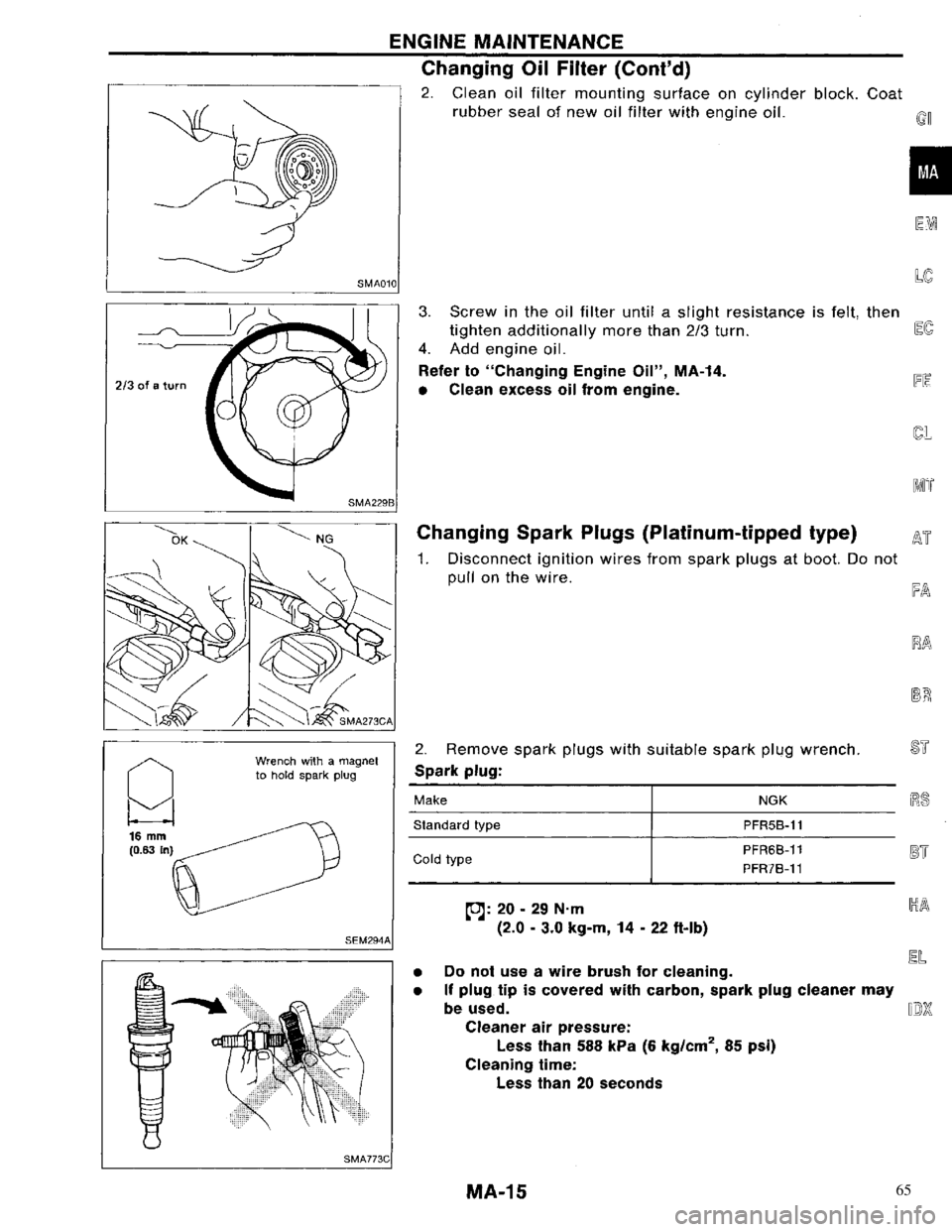 NISSAN PRIMERA 1996  Service Repair Manual 65 