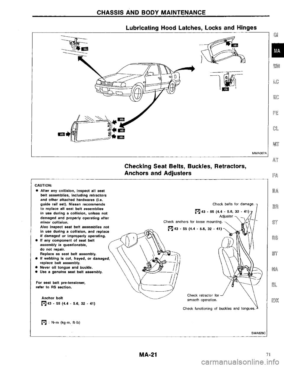 NISSAN PRIMERA 1996 Service Repair Manual 71 NISSAN PRIMERA 1996 Service Repair Manual 71