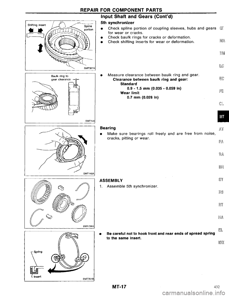 NISSAN PRIMERA 1996 Service Repair Manual 432 NISSAN PRIMERA 1996 Service Repair Manual 432